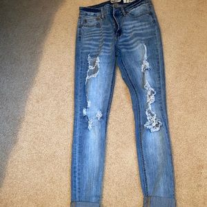 Indigo Rein Anklet Jeans, deconstructed, size 7